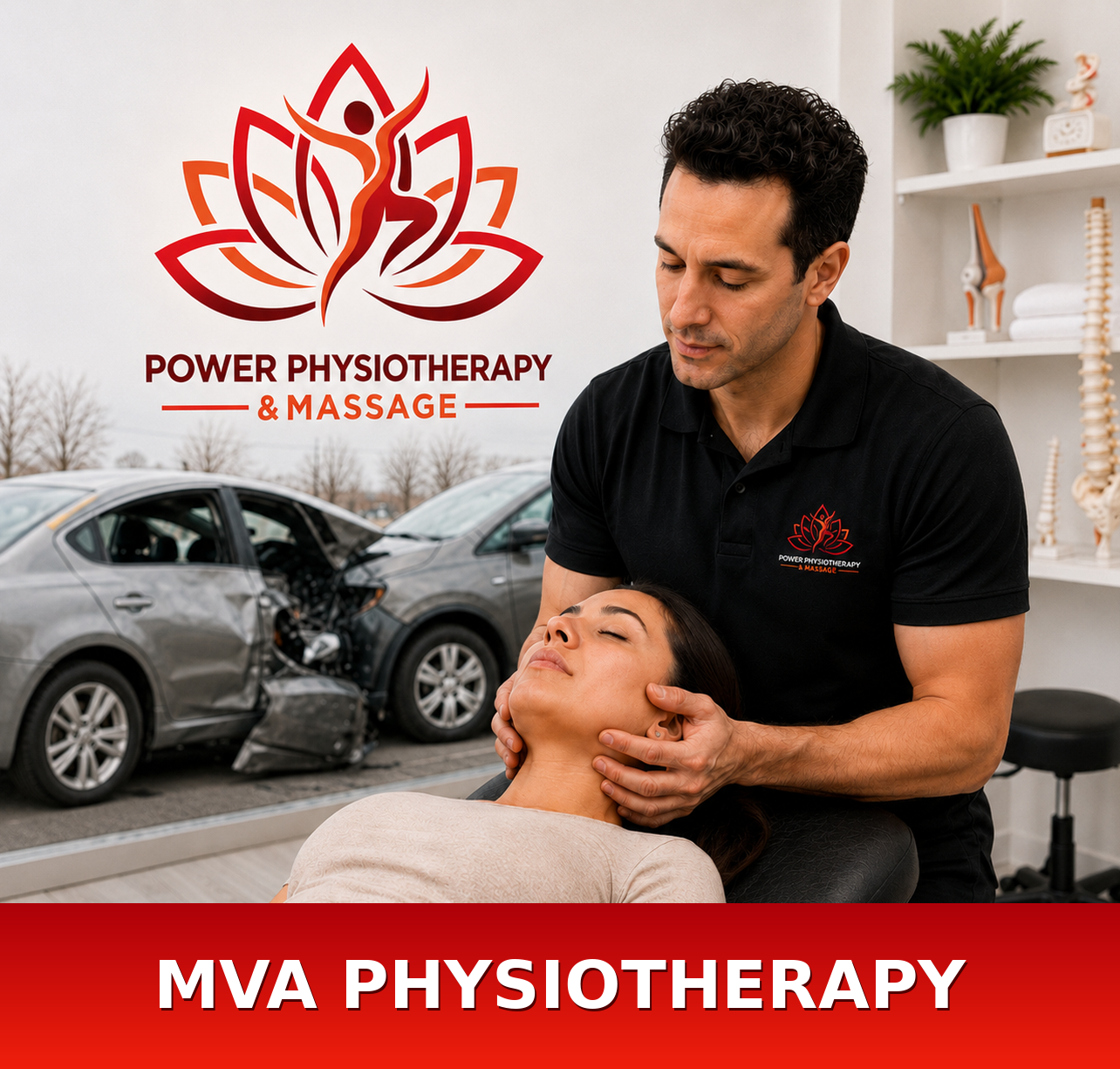 Motor Vehicle Accident Physiotherapy in NE Calgary information at Power Physiotherapy and Massage